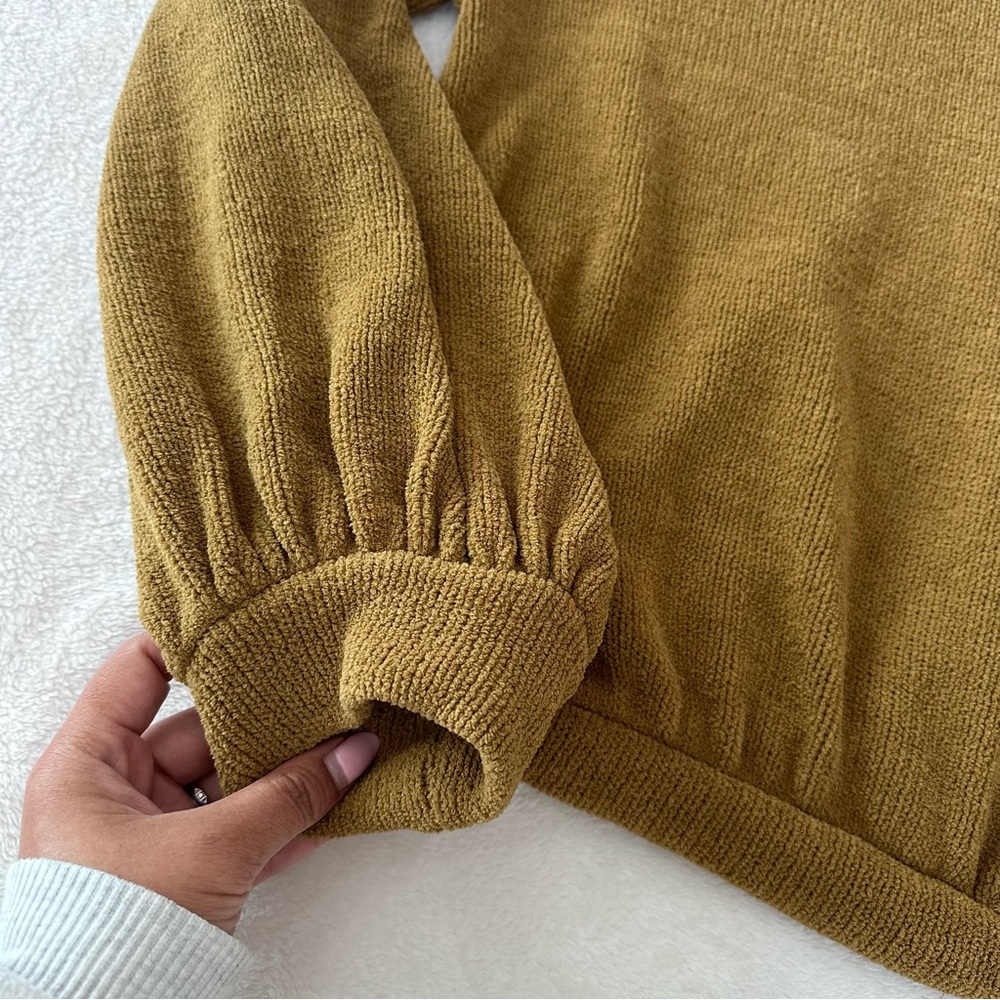 *SOLD* Free People FP Beach Happy Pullover Sweater in Yellow Mustard Size Large - Picture 6 of 11